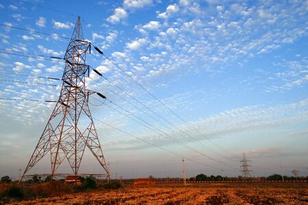 Electric tower transmission line india photo
