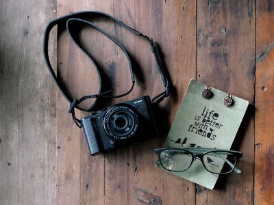 Eyeglasses photography table photo