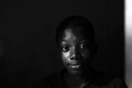 Boy portrait black photo
