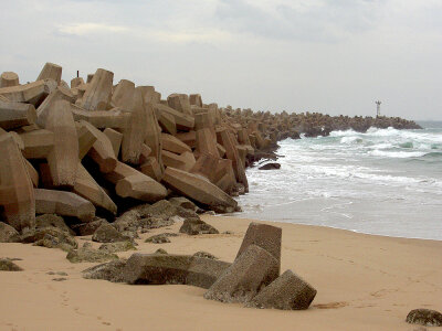 The Dolosse wall in Durban, South Africa photo