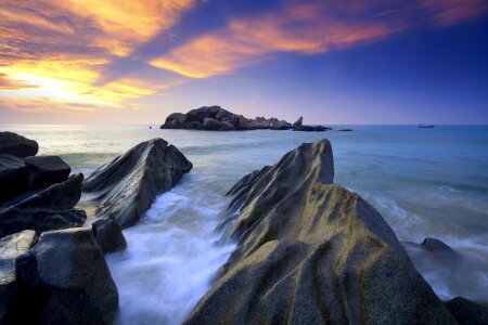 Big Rocks coastline dusk photo