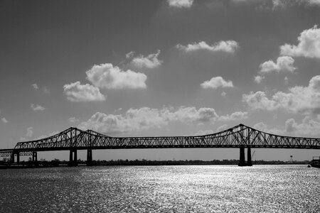 Black&white bridges clouds photo