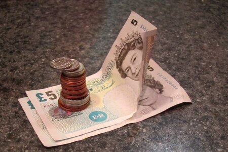 Pound pence stack photo
