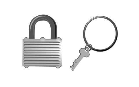 Padlock with key