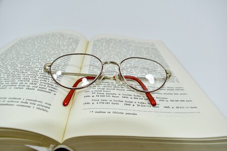 Book eyeglasses language
