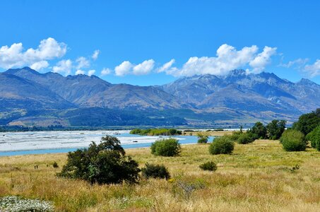 Lake blue sky the scenery