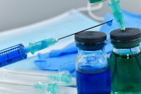 Antioxidant blue syringe photo