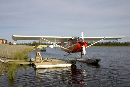 Docked sea plane