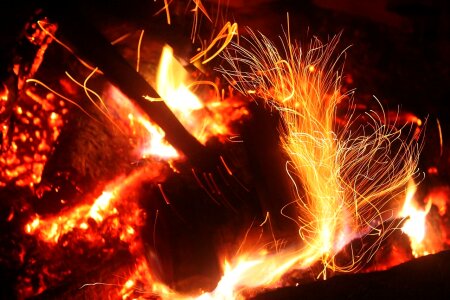 Sparks flames light photo