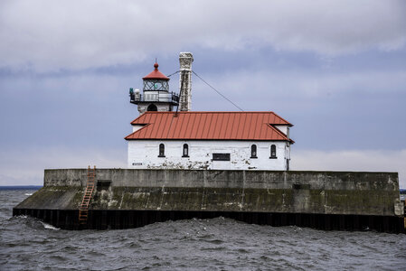 Lighthouse closeup on the Pier in Duluth, Minnesota