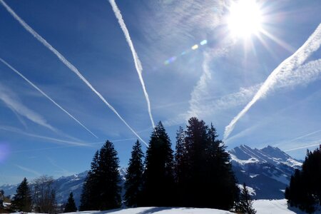Air traffic sky blue