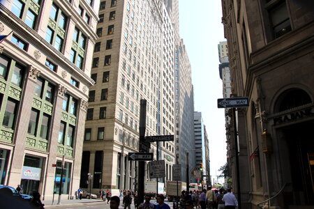 Wall Street financial district in New York City photo