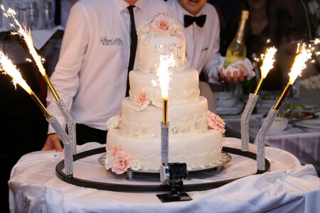 Wedding Cake ceremony bartender photo