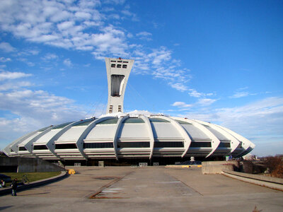 Montreal Stadium with sky in Quebec, Canada photo