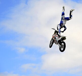 Dirt bike motorbike blue bike photo