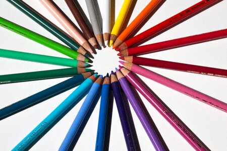 Color circle writing or drawing device colorful