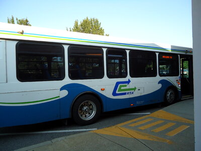 City bus blue white photo