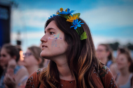 Profile Portrait of Young Hippie Girl photo