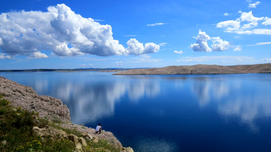 Beautiful Landscape with cloud and sky above the water in Croatia photo