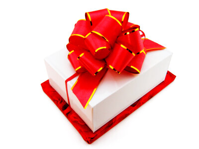 Gift box with bow photo