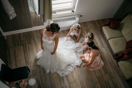 Bride wedding dress salon photo