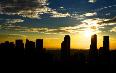 city skyline sunset photo
