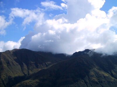 Clouds float mountain