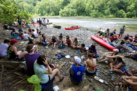 Kayak rest stop along the Potomac River