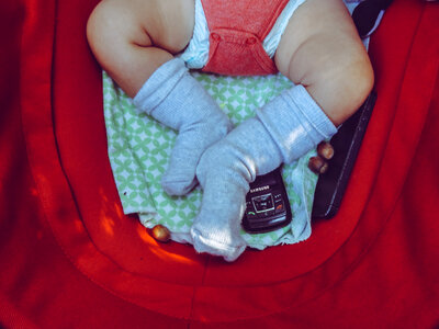 Newborn Baby Feet Closeup photo
