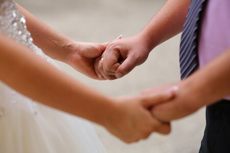 Bride groom holding