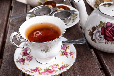 Teacup teapot tea infuser photo