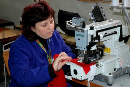 Construction Worker female machine photo