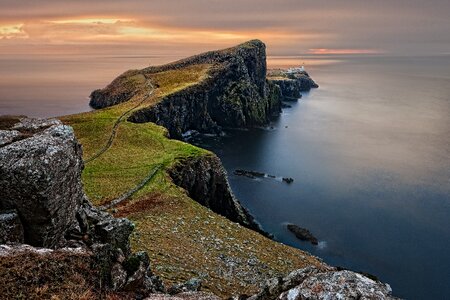 Sea Cliffs Mountains Scotland photo