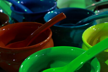 Colorful Bowls Soups photo