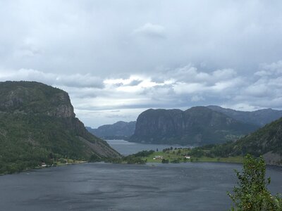 The trail to Troll's Tongue rock in Hordaland county Norway photo