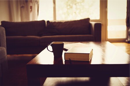 Coffee book reading photo