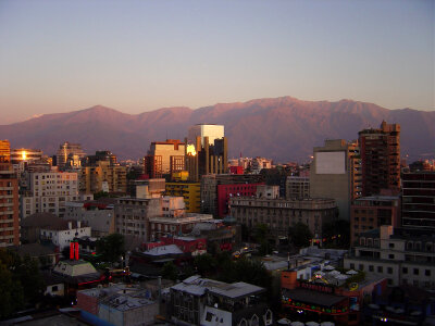 Santiago in summer cityscape in Chile photo