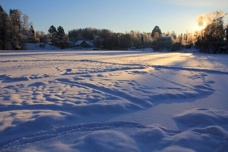 Beautiful winter sunrise photo