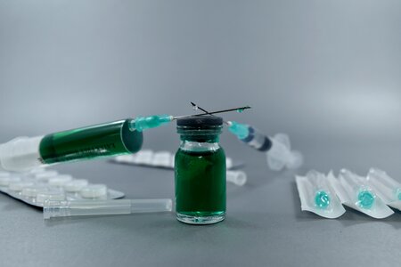 Injection medication needles photo