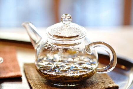 Tea utensil glass jasmine photo