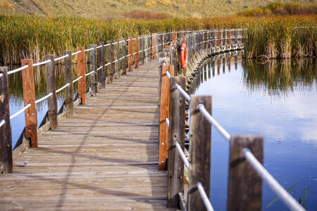Bridge crossing lake