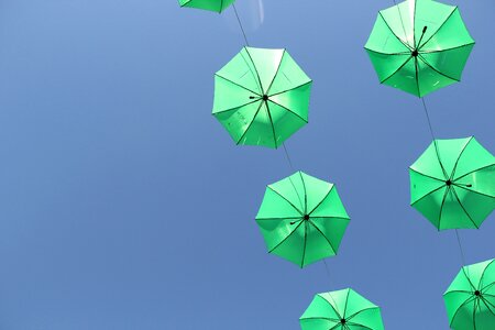 Umbrella green sky
