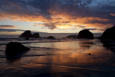 Dusk on the Beach on coastal landscape photo