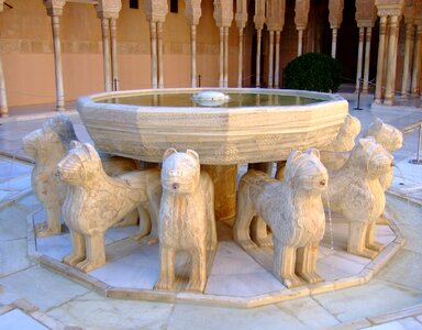 Spain patio lions
