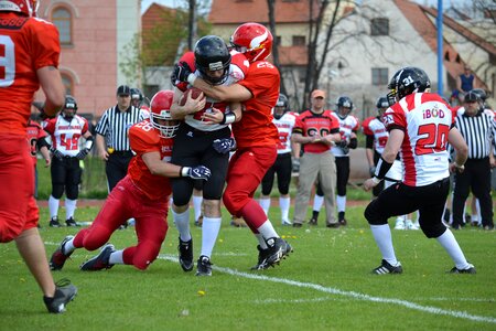 Kids playing American Football photo