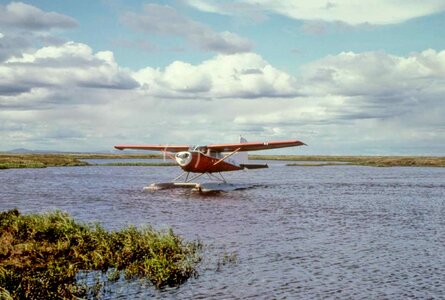 Airplane float lake photo