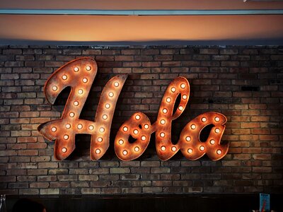 Retro Hola Neon Sign photo