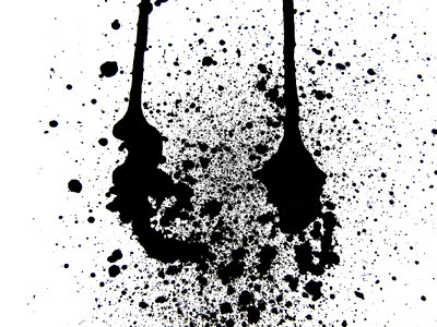 Black ink splatters photo