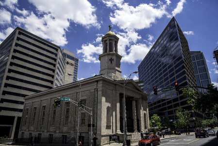 Church on the street corner in Nashville photo