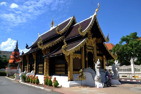 Buddhist worship monastery photo